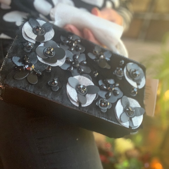 Authentic Rare Kate Spade shearling leather 2 zip Crosby double chain - Picture 6 of 12